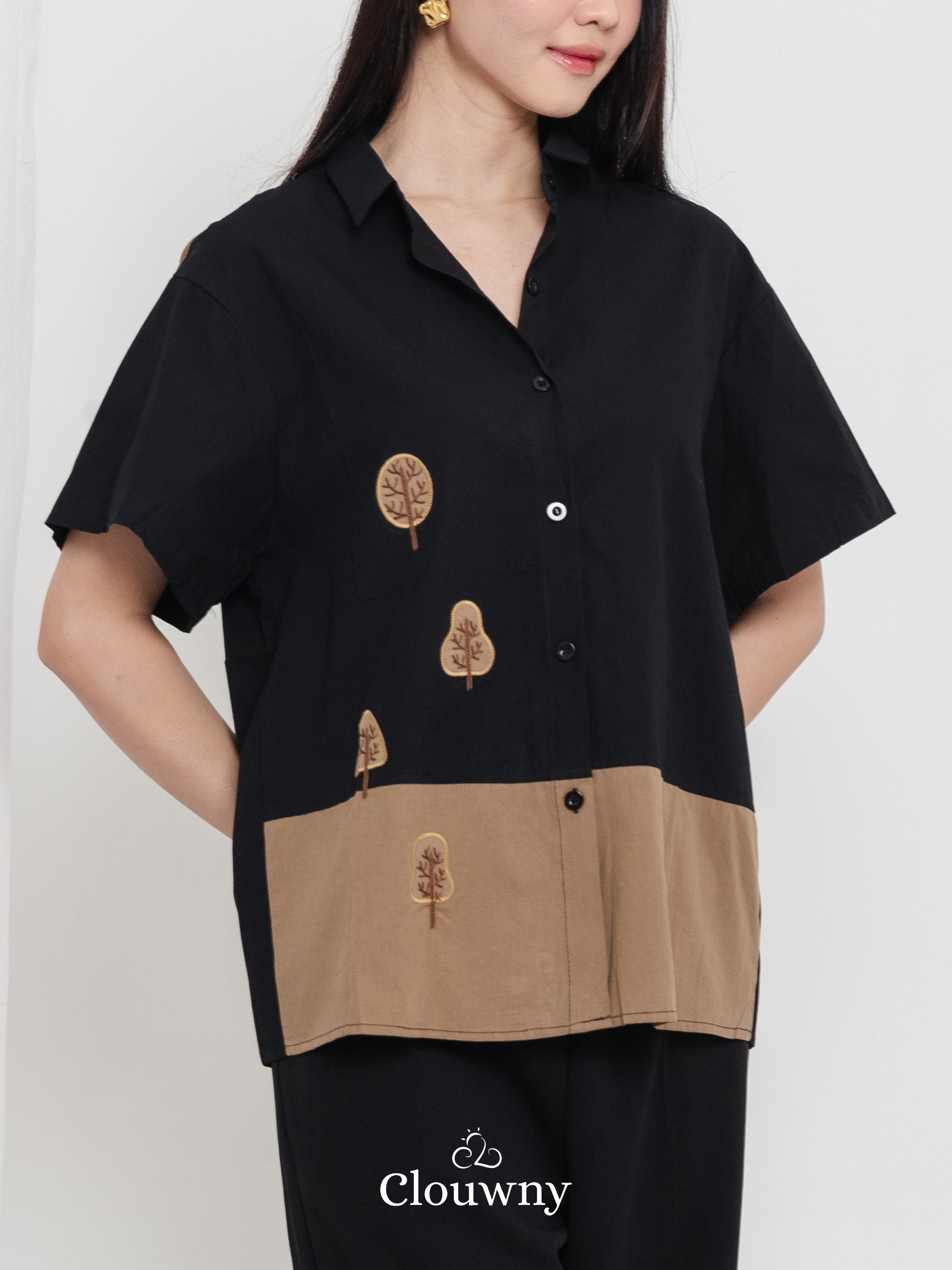 Yolka Cotton Shirt - Black